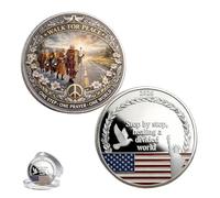 Moneda conmemorativa de viaje de misión de paz 2026 - Moneda de compasión homenaje a caminar por la paz - Peregrinación de 2300 millas para atención plena y unidad, regalo coleccionable para