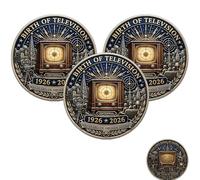 Moneda Conmemorativa del 100.º Aniversario del Nacimiento de la televisión (1926-2026) | Artículo de colección del Centenario de la Historia de la radiodifusión (3pcs)