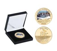 Moneda Conmemorativa del 80.º Aniversario del desembarco de Normandía de 2024. Colección de Monedas. Regalos de cumpleaños y Navidad para Hombre.