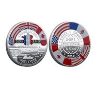 Moneda conmemorativa del 80 aniversario del día D - tributo histórico de la Segunda Guerra Mundial en Normandía | Recuerdo exclusivo de 1944, ideal para exposición, coleccionistas y com