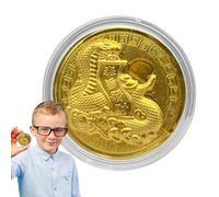 Moneda Conmemorativa del Año Nuevo Chino,Moneda Conmemorativa del Año de la Serpiente | Moneda de serpiente tradicional china de lámina dorada,Moneda de recuerdo de Año Nuevo de la suerte para todas l