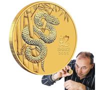 Moneda Conmemorativa del Año Nuevo de la Serpiente 2025, Fengshui chino y moneda de oro de la suerte para recuerdos, Genérico