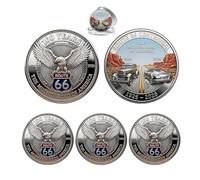 Moneda Conmemorativa del Centenario de la Ruta 66 - 100 Años de Libertad, 1926-2026. Moneda del Centenario de la Ruta 66, la Ruta Madre de América, de Doble Cara (3Pcs 01#)