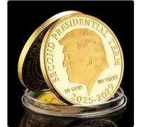 Moneda Conmemorativa Donald Trump Moneda De Recuerdo Coleccionable Chapada En Oro Segundo Mandato Presidencial Moneda Conmemorativa 2025-2029