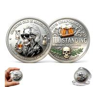 Moneda Conmemorativa El Viejo Cabrón, Divertida Moneda de desafío Envejecer es Obligatorio, ficha Conmemorativa de Doble Cara Sigue en pie, Ideal para tu Mejor Amigo, papá o Esposo. (1pc)