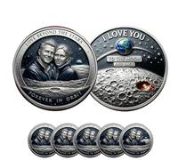 Moneda Conmemorativa Forever in Orbit (por Siempre en Órbita), Monedas Conmemorativas de Temática Romántica Artemis II, Ficha para Parejas Amor Más Allá de Las Estrellas (5pcs)