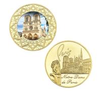 Moneda Conmemorativa Francia Notre-Dame De París Monedas Coleccionables Chapadas En Oro Desafío Moneda Recuerdos Regalos