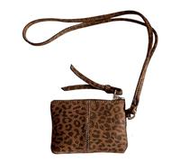Moneda de ante Genérica PU Suave Mini Bolsa de Almacenamiento Bolsa de Viaje para Mujeres Trabajo Agencia de Viajes Compras Diarias, Estampado De Leopardo Marrón, 130.00x90.00x10.00mm, Contemporáneo