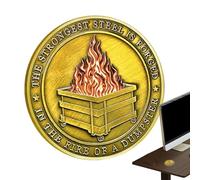 Moneda De Basura - Moneda De Desafío De Fuego, Moneda De Desafío De Basura De Soporte Emocional | Moneda Conmemorativa De Doble Cara, Medallón Diversión Para El Reconocimiento De Los Empleados, Adiós,
