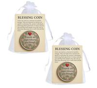 Moneda de bendición de la amistad, Friends are Angels Following You Through Life con tarjeta de apoyo emocional, monedas de bendición de amistad de bolsillo, regalos de recuerdo para mejores amigos y
