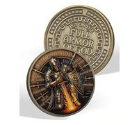 Moneda de caballero del templo de la espada ardiente, medallón de la armadura de Dios | Ficha de bolsillo de cruz roja religiosa, regalos coleccionables para coleccionistas, historiadores y