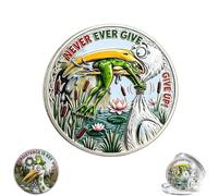 Moneda de colección Triumph & Grit, Divertida Moneda de desafío de Doble Cara con diseño de Rana y pelícano, símbolo Inspirador de perseverancia, Ideal para Amigos en Momentos difíciles. (1pc)