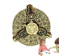 Moneda de dados, dados de ruleta - Juegos de dragón fresco,Juguetes Fidget de zinc, Rueda de engranaje retro, Spinner de ruleta para juego de mesa