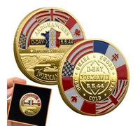 Moneda de desafío de cumpleaños - Moneda del 80 aniversario del Día D, Moneda del 80 aniversario de Normandía Conmemoración | Adornos únicos del Día D para conmemorar la Segunda Guerra Mundial