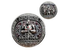 Moneda de desafío de la Hermandad de los Caballeros para Veteranos, ficha inspiradora Call On Me Brother, unida por el Honor forjada en Acero, Regalo para Hombres, Amigos, Clubes (1PCS)