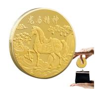 Moneda de desafío del Caballo de año Nuevo Chino, Decoraciones Doradas de éxito Tradicional - Decoraciones de Caballo de año Nuevo Chino - para Coche, de casa, Escuela, Oficina, cafetería