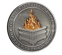 Moneda De Desafío Del Contenedor De Basura | Divertida Moneda Del Desafío Del Incendio Del Contenedor De Basura | Moneda Conmemorativa De Doble Cara Para Decoración De Escritorio, Agradecimiento Al Pe
