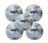 Moneda de Desafío: El Valor de Ser Diferente | Ficha Inspiradora de Doble Cara (Cuervo y Flamenco) | Moneda Conmemorativa: Ser Normal No Es Necesariamente Una Virtud (5pcs)