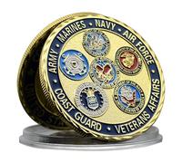 Moneda de desafío militar de Estados Unidos con 6 monedas de encuentro del Congreso, medalla de metal con caja de plástico para manualidades