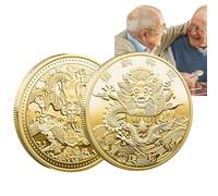 Moneda de dragón chino - Moneda de dragón, Moneda conmemorativa coleccionable de doble cara del Año Nuevo chino,de moneda de dragón del zodíaco chino para colegas, amigos y familiare