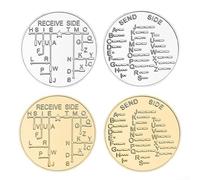 Moneda de entrenamiento de hierro para código morse para entusiastas y estudiantes de radio novatos, adecuada para desarrollar habilidades de comunicación y para dominio del código morse (oro)