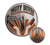 Moneda de Humor para Adultos Muff Diver Union, Divertida Moneda de Desafío Explorando el Reino de la Aventura, Monedas Conmemorativas de Doble Cara Explorador Muff Diver (1pc)