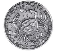 Moneda de la Suerte con 12 Constelaciones Acuario, Piscis, Aries, Tauro, Géminis, Cáncer, Leo, Virgo, Libra, Escorpio, Sagitario y Capricornio (1 Unidad, Cáncer)