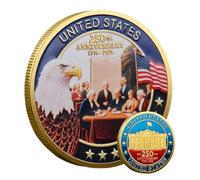 Moneda De Metal,Moneda Conmemorativa 250 Aniversario 1776-2026 para Coleccionistas | Juguete Novelty Recuerdo Coleccionable para Decoración del Hogar Y Souvenir para Hombre Mujer Adulto Y Niño