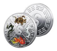 Moneda de Moneda Fresca | Moneda Porta-felicidad de metal de las Grandes Bestias Divinas - Moneda I Ching, artefacto Antiguo conmemorativo para la Familia y los Amigos, Perfecto para