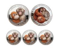 Moneda de Mono de Apoyo Emocional, Moneda de Mono para Dar Golpear, Monedas Inspiradoras con el Mensaje Un Día a la Vez, No Estás Solo/a, Regalo de Ánimo para Amigos y Familiares (3Pcs 03#)