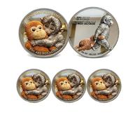 Moneda de Mono de Apoyo Emocional, Moneda de Mono para Dar Golpear, Monedas Inspiradoras con el Mensaje Un Día a la Vez, No Estás Solo/a, Regalo de Ánimo para Amigos y Familiares (3Pcs 01#)