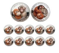 Moneda de Mono de Apoyo Emocional, Moneda de Mono para Dar Golpear, Monedas Inspiradoras con el Mensaje Un Día a la Vez, No Estás Solo/a, Regalo de Ánimo para Amigos y Familiares (10Pcs 03#)