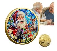 Moneda de Navidad, pieza de novedad - Moneda de recuerdo de Año Nuevo Navidad,Moneda conmemorativa decorativa de metal, pieza de desafío temática de las vacaciones de 4 cm/1,57 pulgadas para Recuerdo