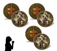 Moneda de oración de caballero templario, poner toda la armadura de Dios, moneda templaria de caballero, símbolo de fe y protección, regalos de persona religiosa para cristianos (3 piezas)