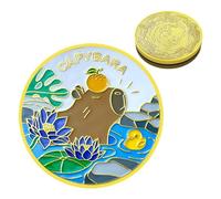 Moneda de recuerdo - No hay monedas de desafío | Monedas de recuerdo coleccionables chapadas | Capybara Collectibles con caja protectora acrílica | Adornos conmemorativos Monedas de decisión de predic