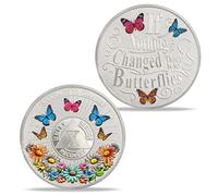 Moneda de sobriedad de 10 años, medallón AA con diseño de mariposa y flor, ficha de recuperación de virutas sobrias de 10 años con cita inspiradora, regalo de sobriedad para mujeres