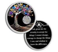 Moneda de sobriedad de 17 años, árbol de la vida, mariposa, fichas AA y medallones, chip de recuperación de sobriedad, ficha sobria, regalos de sobriedad para hombres y mujeres que celebran la