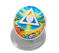 Moneda de sobriedad de 3 años - Medallones de triángulo de lago y chips de sobriedad con carcasa transparente - Regalo ideal para alcohólicos anónimos de sobriedad para hombres y mujeres que celebran