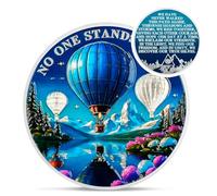 Moneda de sobriedad de globo aerostático Rise Free - Monedas AA de recuperación interior - Nadie está solo con chips AA y medallones - Celebra la vida limpia, alcohólicos anónimos, regalos para