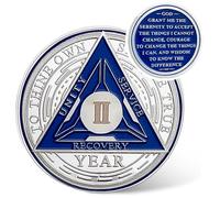 Moneda de sobriedad triangular de recuperación de 2 años, monedas de plata con números romanos NA AA, 1-40 chips y medallones NA/HA/AA, narcóticos, alcohólicos, anónimos, regalos sobrios para hombres