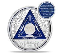 Moneda de sobriedad triangular de recuperación de 31 años, monedas de plata con números romanos NA AA, 1-40 chips y medallones NA/HA/AA, narcóticos, alcohólicos, anónimos, regalos sobrios para hombres