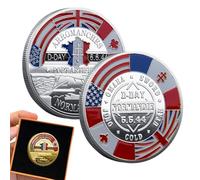 Moneda Del 80 Aniversario Del Día D, Moneda De Aniversario Feliz - Decoraciones Conmemorativas Del Día D,Decoraciones Únicas Para El 80 Aniversario De La Segunda Guerra Mundial. Un Pedazo De Estoy