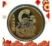 Moneda del Año Nuevo Lunar, Moneda de la Suerte, Moneda pequeña Año de la Serpiente, Moneda de desafío del año Lunar, Moneda de Recuerdo de colección, conmemoración Coleccionable para Amigos