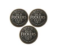 Moneda del Club de Cannabis de los Viejos Cabrones, Moneda de desafío Divertida para Miembros vitalicios, Club de los Viejos Cabrones, Ficha Vintage de Hoja Verde (04# 3Pcs)