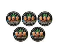 Moneda del Club de Cannabis de los Viejos Cabrones, Moneda de desafío Divertida para Miembros vitalicios, Club de los Viejos Cabrones, Ficha Vintage de Hoja Verde (01# 5Pcs)