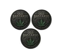 Moneda del Club de Cannabis de los Viejos Cabrones, Moneda de desafío Divertida para Miembros vitalicios, Club de los Viejos Cabrones, Ficha Vintage de Hoja Verde (02# 3Pcs)