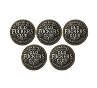 Moneda del Club de Cannabis de los Viejos Cabrones, Moneda de desafío Divertida para Miembros vitalicios, Club de los Viejos Cabrones, Ficha Vintage de Hoja Verde (04# 5Pcs)