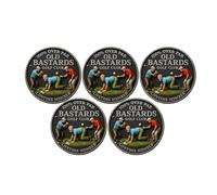 Moneda del Club de Cannabis de los Viejos Cabrones, Moneda de desafío Divertida para Miembros vitalicios, Club de los Viejos Cabrones, Ficha Vintage de Hoja Verde (03# 5Pcs)