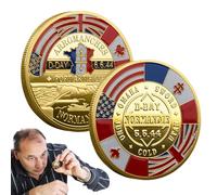 Moneda Del Desafío Aniversario, Moneda Del 80 Aniversario Del Día D | Decoraciones Conmemorativas Del Día D,Decoraciones Únicas Para El 80 Aniversario De La Segunda Guerra Mundial. Una Pieza De