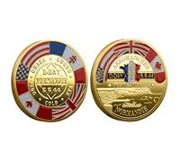 Moneda del Día D 80 Aniversario - Ficha de colección histórica Segunda Guerra Mundial, moneda de desafío decorativo para amantes de la historia | Pieza conmemorativa con diseño exclusivo, decoración